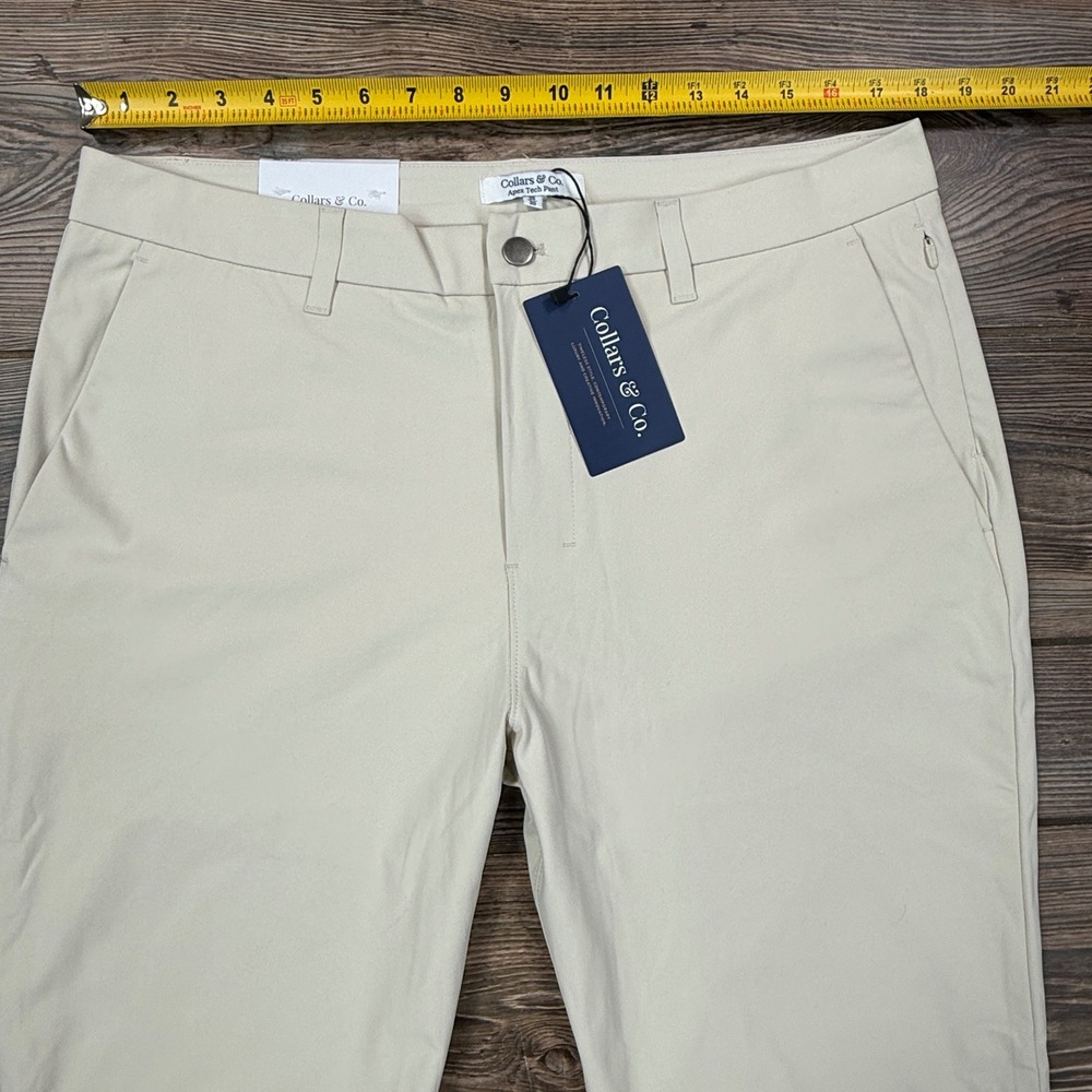 Collars & Co Mens Size 36x30 Apex Tech Pant Ivory 4-Way Stretch Tailored Fit NWT - Picture 4 of 9